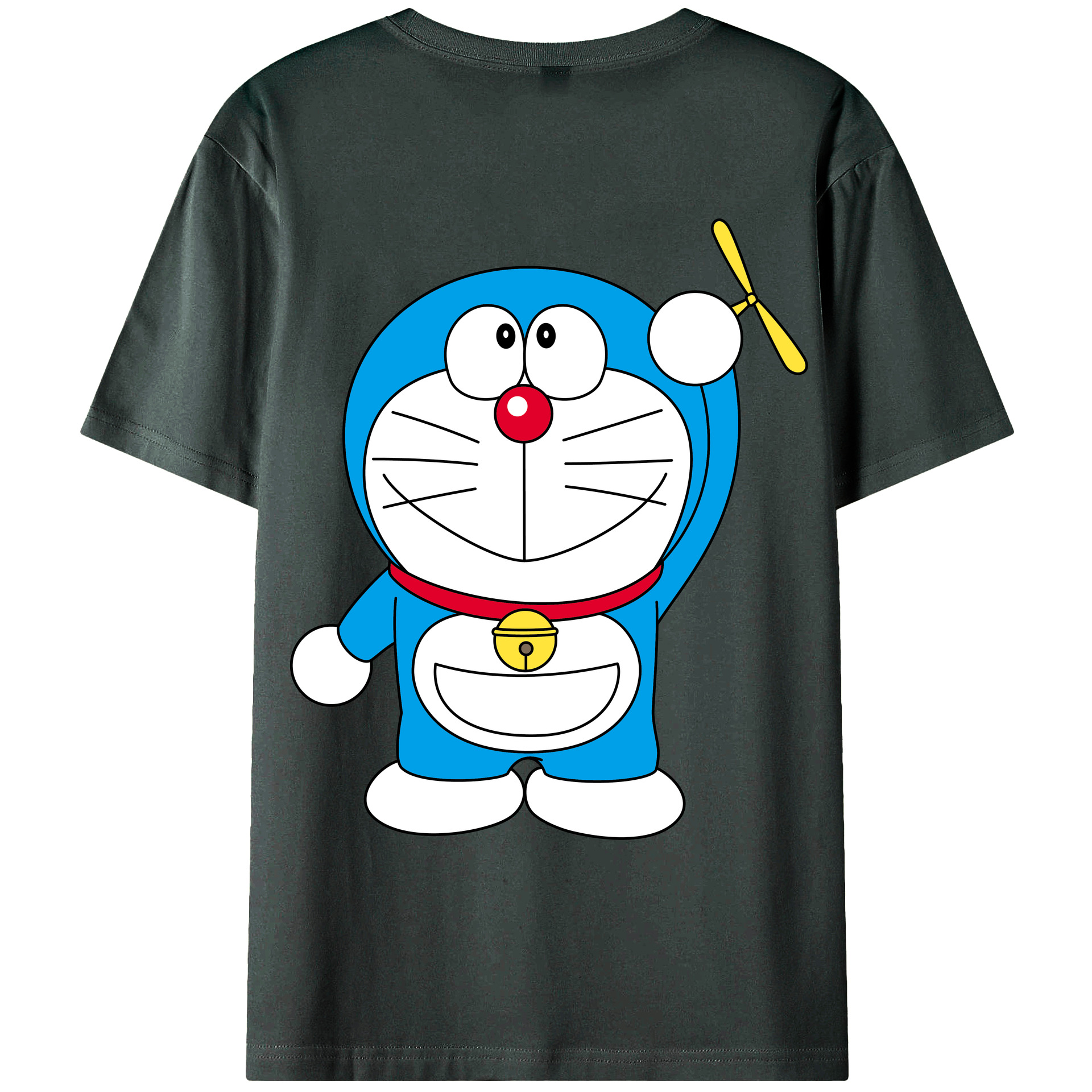 （画像用） ドラえもん Doraemon 綿100％ メンズ半袖Tシャツ（バックプリント） 通気性
